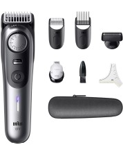 Aparat de tuns barba Braun - BT9520, Silver/Mat - imagine 1