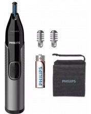 Trimmer pentru nas, urechi și sprâncene Philips - Series 3000 NT3650/16, gri -1