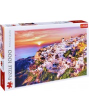 Puzzle Trefl din 1000 de piese - Apus in Santorini -1