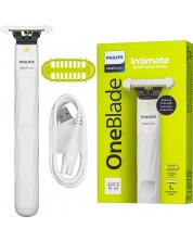Trimmer Philips - OneBlade QP1924/22, pentru zone intime, alb