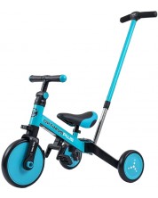 Triciclu cu control parental 4 în 1 Milly Mally - Optimus Plus, albastru
