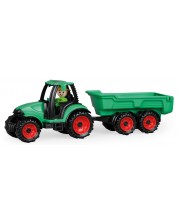 Tractor cu remorcă Lena Toys – Truckies, cu figurină, 38 cm