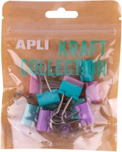 Clips metalici colorați Apli Kraft Collection - 19 mm, 12 bucăți  -1