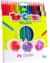 Creioane colorate Toy Color - lungi, 24 culori -1