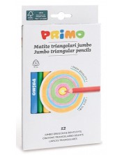 Creioane colorate Primo Maxi - Triunghiulare, 12 bucati