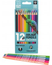 Creioane colorate triunghiulare Ars Una - 12 culori