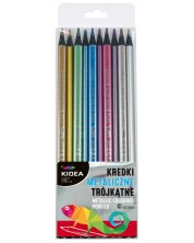 Creioane colorate Kidea - 10 culori, metalic