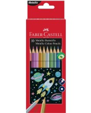 Creioane bicolore Faber-Castell - 10 culori metalice