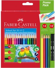 Faber-Castell Creioane colorate triunghiulare - Triunghiulare, 24 bucati -1