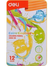 Creioane colorate Deli Color Emotion - EC00205 12 culori, la cutie
