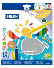 Creioane colorate Milan Super Soft - 6 mm, 12 culori -1