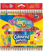 Creioane colorate cu doua capete Colorino Kids - 24 buc