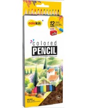 Creioane de culoare Colokit - 12 culori, ascuțitor de creion -1