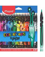 Creioane colorate Maped Color Peps - Monster, 24 culori -1
