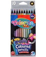 Creioane colorate Colorino Kids - metalice, 10 culori