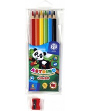 Creioane colorate Astra - 6 culori + ascutitoare cadou -1