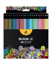 Creioane colorate Adel BlackLine - 48 de culori