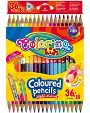 Creioane colorate cu doua capete Colorino Kids - 18 buc -1