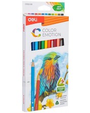 Creioane colorate Deli Color Emotion - EC00200, 12 culori -1