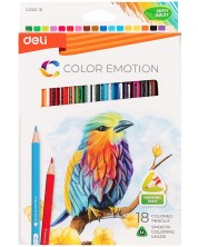 Creioane colorate Deli Color Emotion -  EC00210, 18 culori