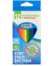 Creioane colorate antibacteriene S. Cool - 12 culori