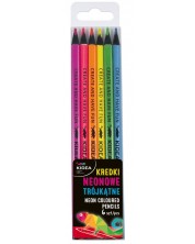Creioane colorate in culori neon Kidea - 6 culori
