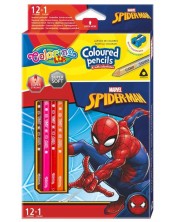 Creioane colorate Colorino - Marvel Spider-Man, 12 + 1 culori si ascutitoare