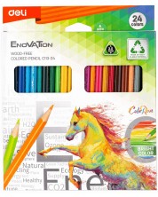 Creioane colorate Deli Enovation - EC113-24, 24 culori
