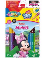 Colorino Disney Junior Minnie Creioane colorate triunghiulare 12 buc./24 culori (cu ascutitoare)