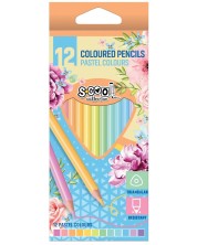 Creioane colorate S. Cool - 12 culori pastelate