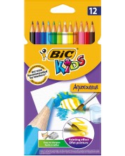 Creioane colorate BIC Kids - acuarele, 12 culori	