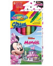 Markere colorate Colorino Disney - Junior Minnie Glitter, 6 culori  -1