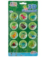 Set creativ Grafix - Stickere 3D cu sclipici, 12 bucăți, verde -1