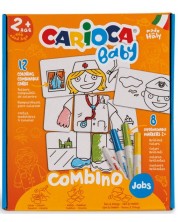 Set de creatie Carioca Baby - Puzzle de colorat, 8 markere -1