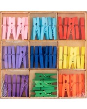 Set creativ Grafix Craft Sensations -mini agrafe din lemn, galben, albastru, 54 buc -1