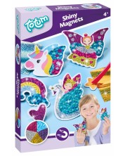 Set creativ Totum - Confecționează singur magneți strălucitori, unicorn/zână, 6 bucăți