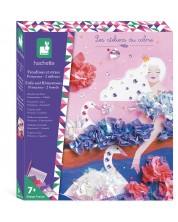 Trusă creativă Janod - Prințese, pentru decorare cu materiale textile și cristale