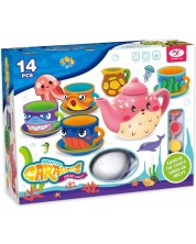 Set creativ Ntoys - Serviciu de ceai ceramică color, motive marine -1