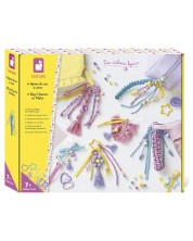 Set creativ Janod - Creează-ți singur pandantive pentru genți, 6 bucăți