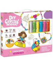 Set creativ pentru bijuterii Raya Toys – „Cristale pentru prințese”, cu vopsele și diamante