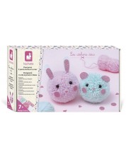Set creativ Janod - Creează animale din pompoane, 2 bucăți