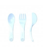 Set tacamuri Twistshake Cutlery Pastel - Albastru, 6luni+ -1
