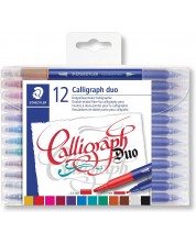 Markere caligrafice Staedtler Desaign Journey - 12 culori, cu 2 varfuri