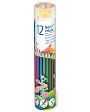Creioane colorate Staedtler Noris Colour 185  - 12 culori, in tub metalic