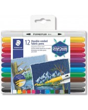 Markere pentru textile Staedtler Desaign Journey - 12 culori, cu 2 varfuri -1
