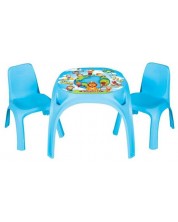 Masuta cu scaune pentru copii Pilsan, albastre