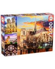Puzzle Educa din 1000 de piese - Catedrala Notre-Dame din Paris, colaj -1