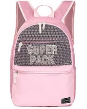 Ghiozdan școlar S. Cool Super Pack - Roz, cu 1 compartiment -1