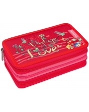 Penar scoalar cu 3 fermoare Herlitz - Vintage Love, 31 piese