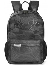 Rucsac școlar S. Cool Super Pack - Camuflaj gri, cu 1 compartiment